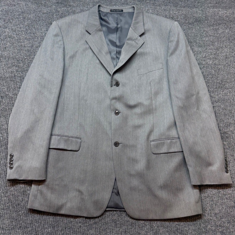 Albert Nipon Lord Taylor Mens Gray Wool Blend 3 Button Suit Jacket Blazer
